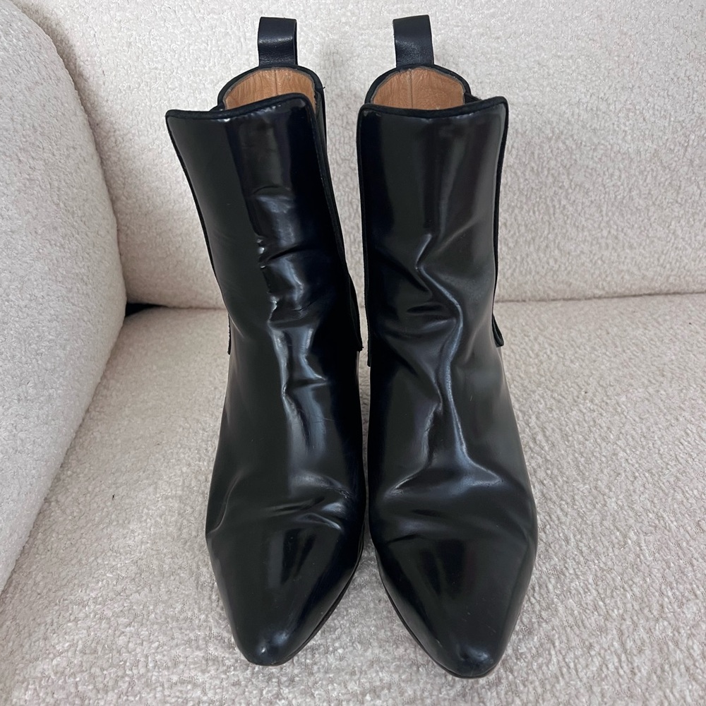 ACNE STUDIOS Black Leather Boots Block Heel Size 38 (8) - Picture 2 of 9